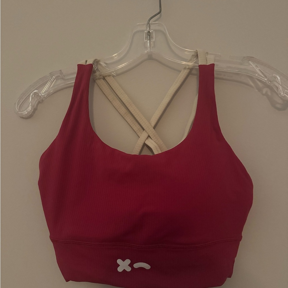 Crisscross Back Raspberry Sports Bra